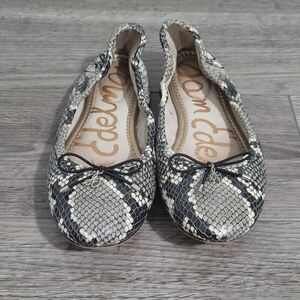 Snakeskin Leather Ballet Flats